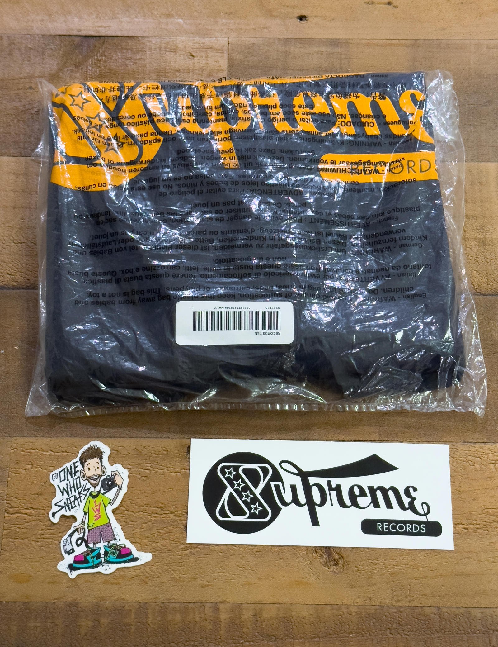 Supreme Records Tee & Sticker Size Large
