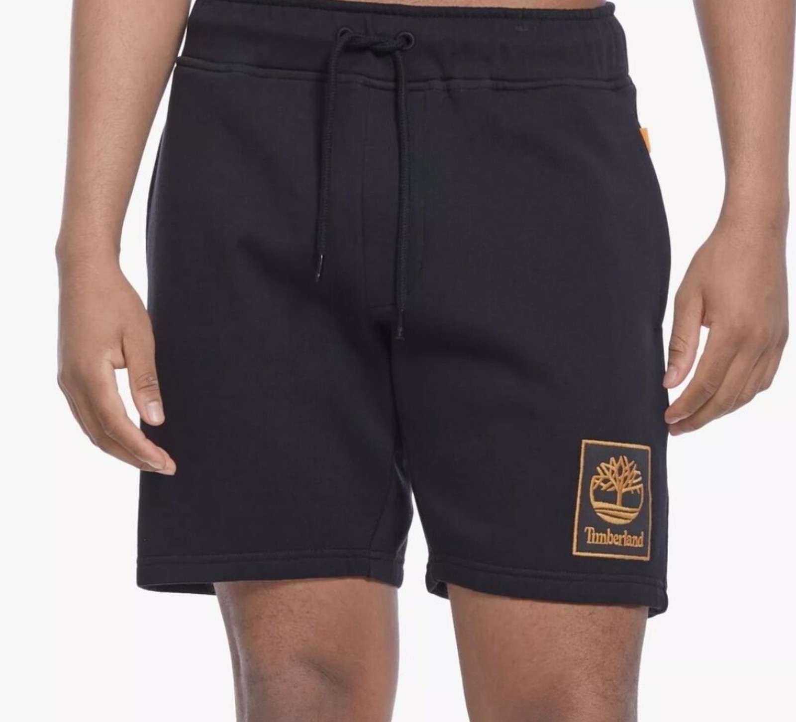 Mens Timberland Stack Logo Black Fleece Sweat Shorts Medium