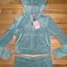 NEW! JUICY COUTURE Velour OG Bling Tracksuit Set Pastel Turquoise Size M