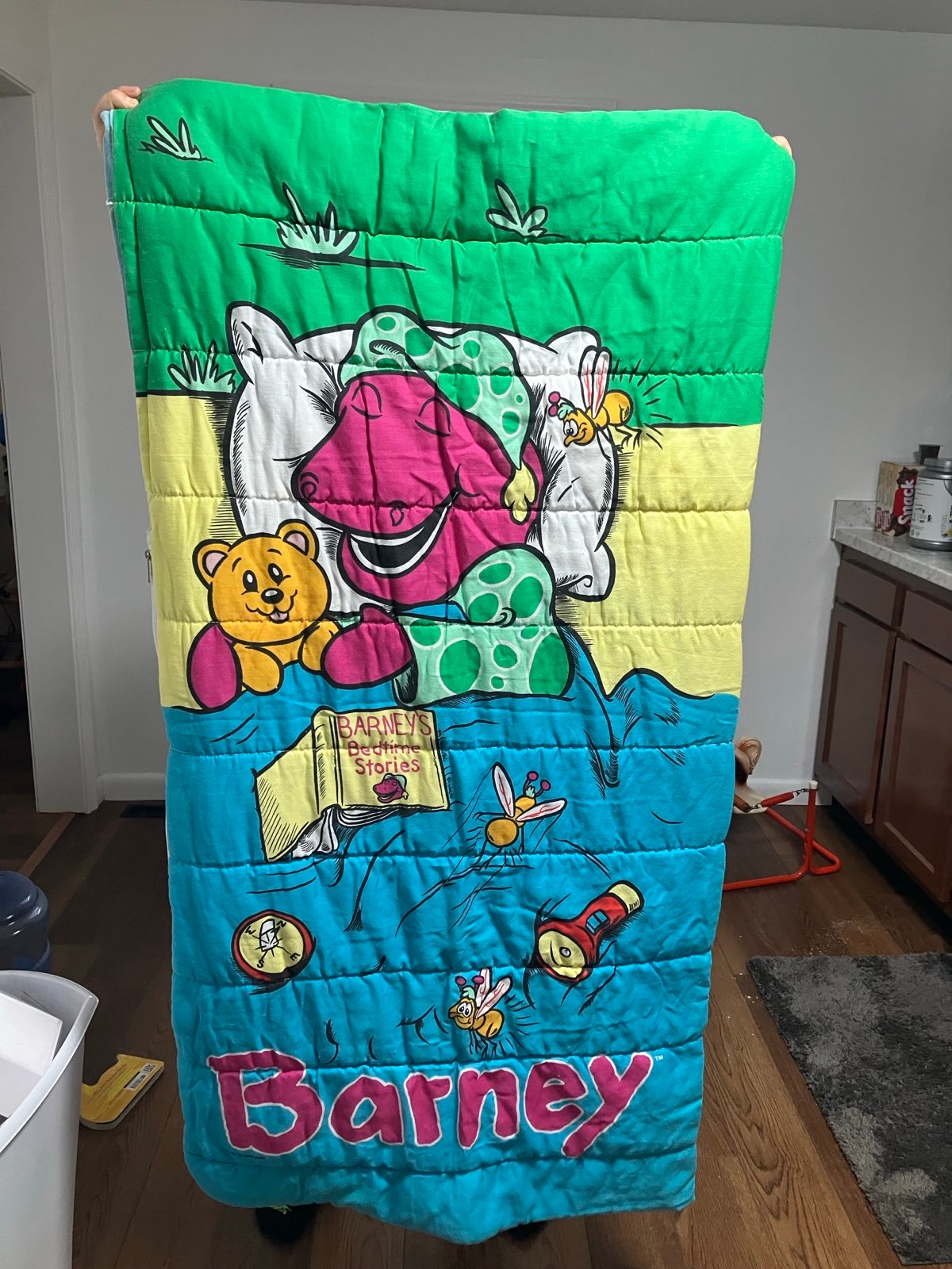 Barney's Bedtime Stories Vintage 1992 Sleeping Bag
