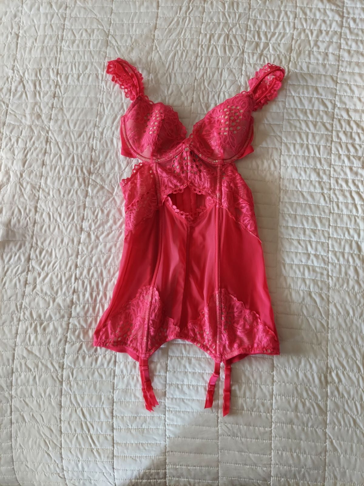 Victoria Secret Hot Pink Corset Lingerie