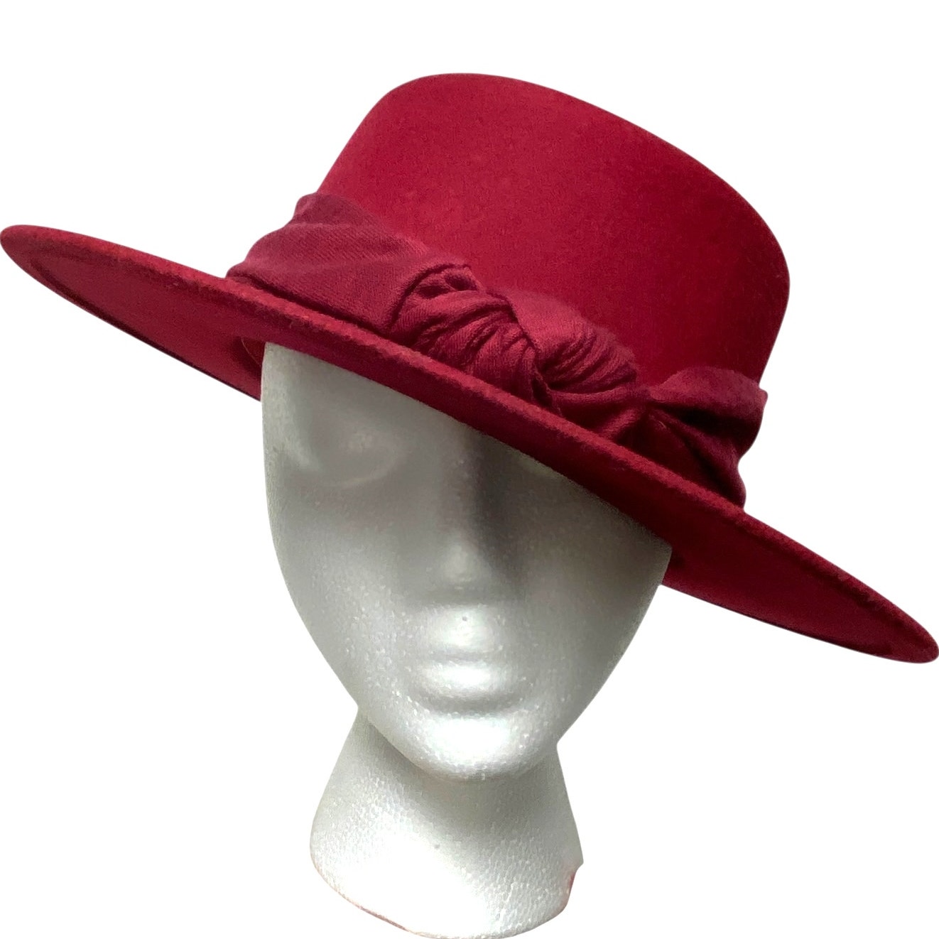 Vintage Importina Womens Red Wool Felt Fedora Hat