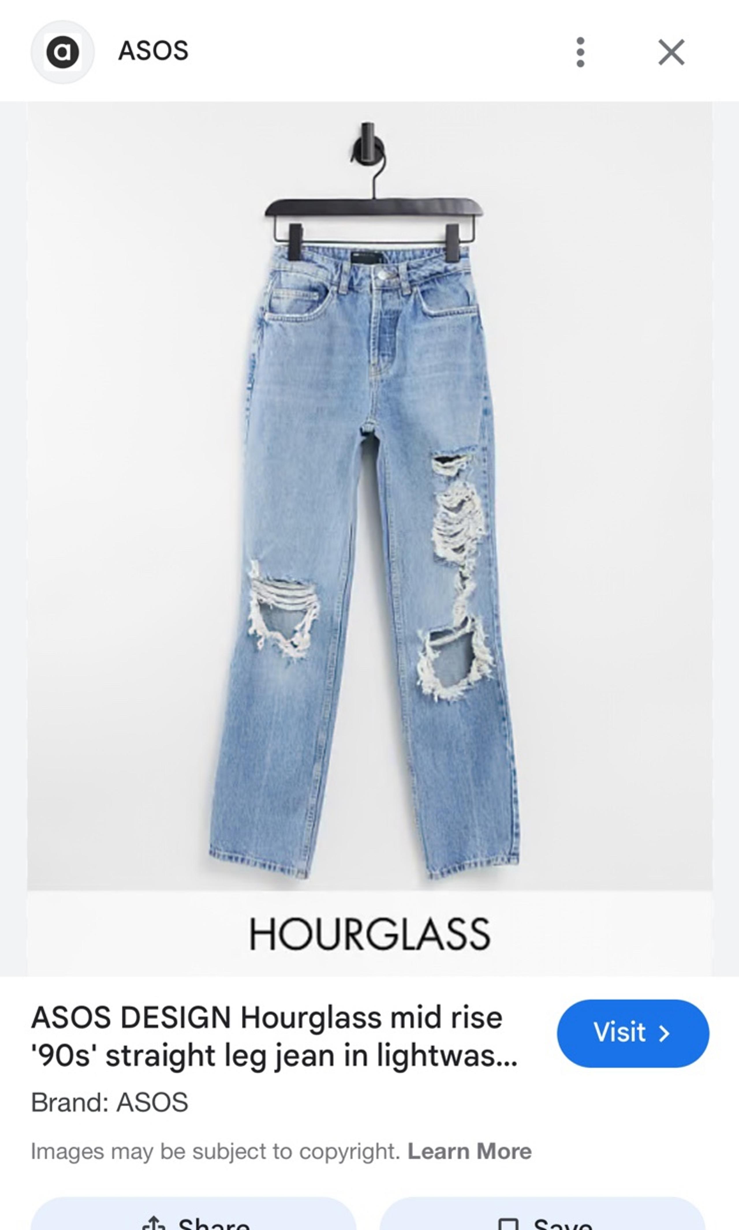 Women asos distressed mom jeans