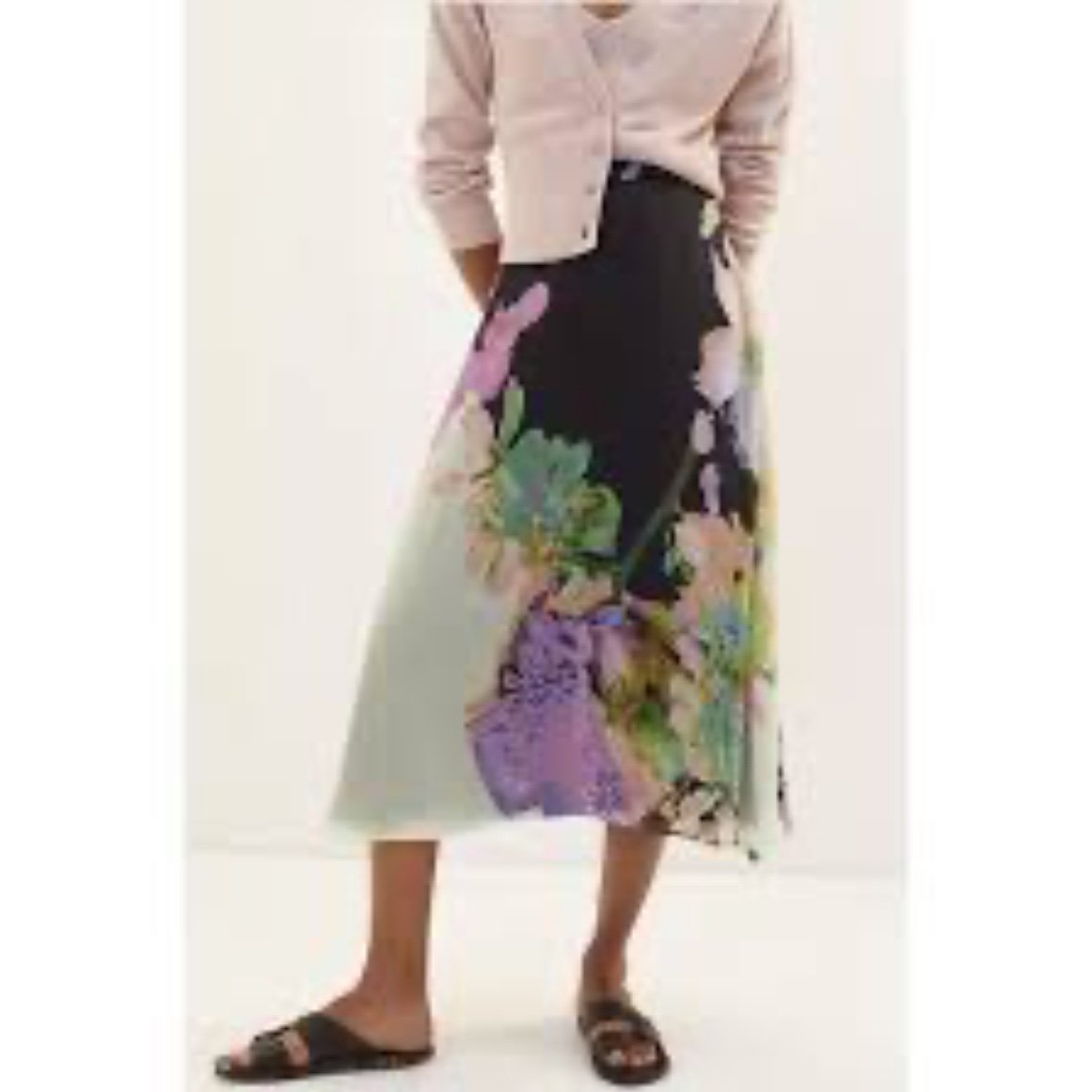 Eva Franco for Anthropologie Floral Midi Skirt, sz 2, MSRP 148