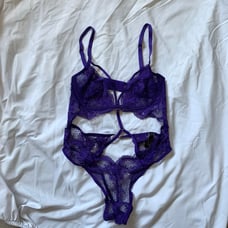 victorias secret purple lace teddy bodysuit