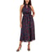 NEW Anne Klein Floral Twist Neck Keyhole Sleeveless Floral Midi Dress Size 16