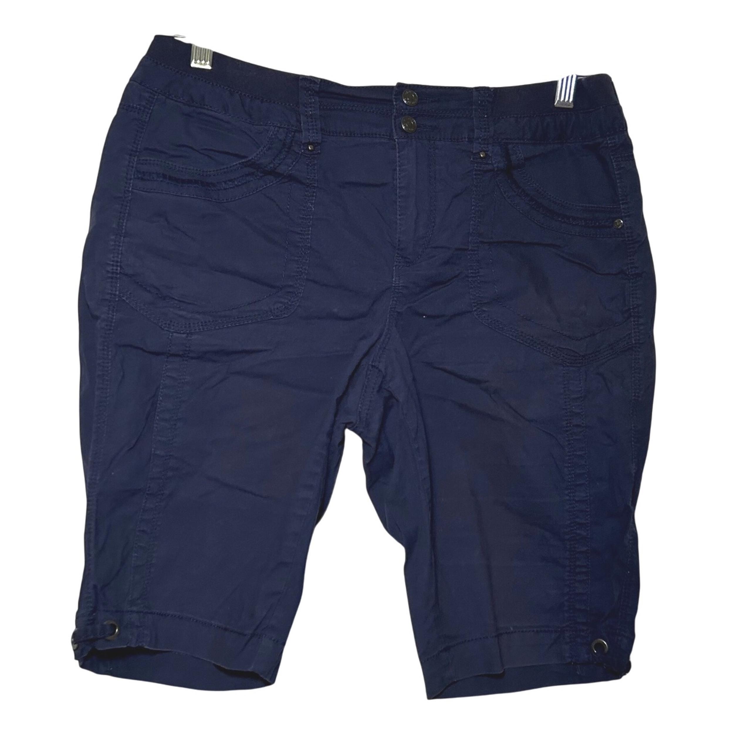 Gloria Vanderbilt Navy Cargo Shorts Women's 6 Casual Summer Preppy Minimal