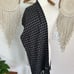Chic Black and Gray 100% cashmere Houndstooth Scarf