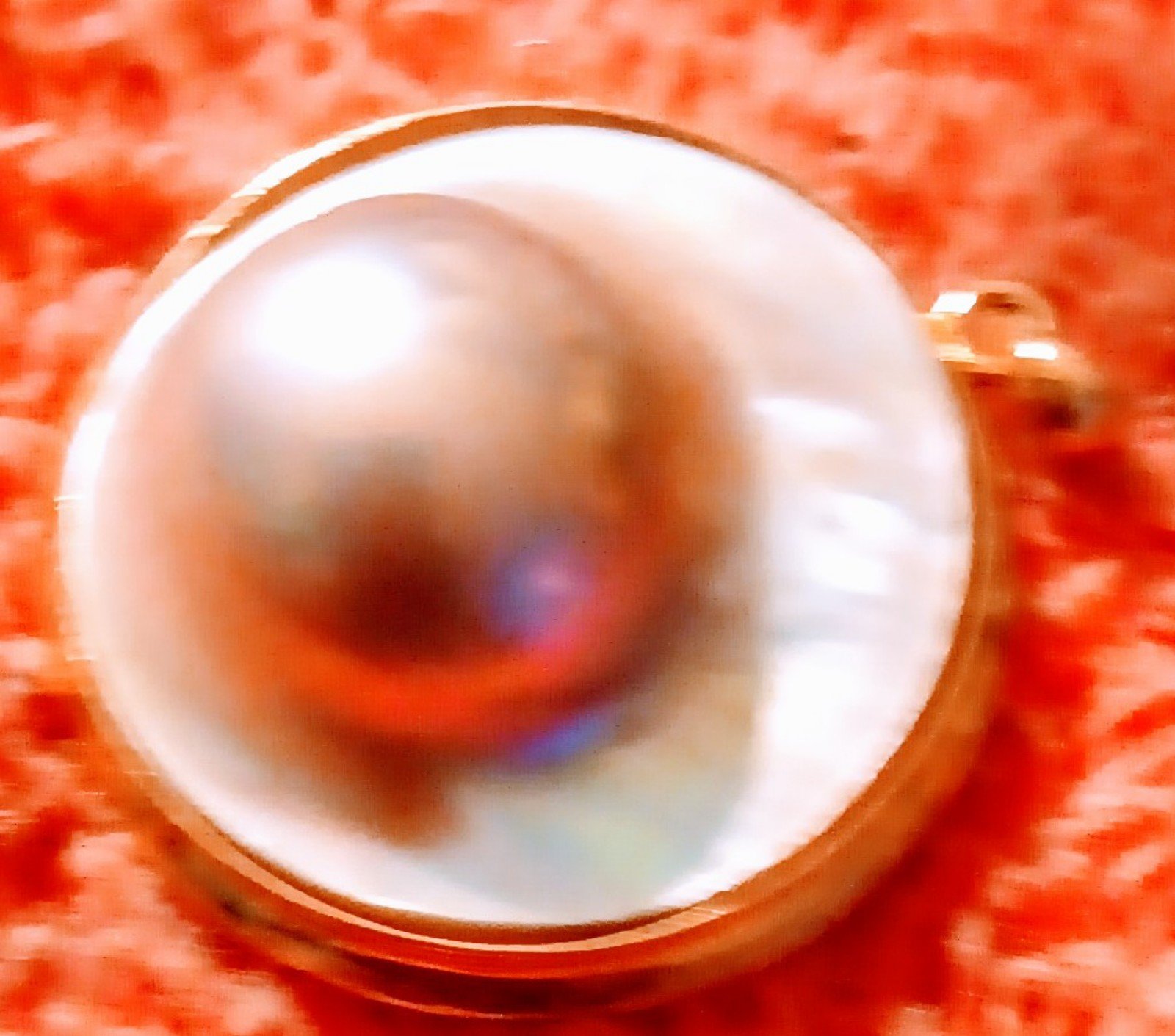 Natural Basra Salt water Pearl 14 KT Gold Big charm design 5 Carot