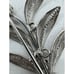 Vtg Sterling Silver Filigree Flower Brooch Pin Crystal Marquis Stones Signed CC