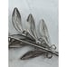 Vtg Sterling Silver Filigree Flower Brooch Pin Crystal Marquis Stones Signed CC