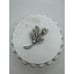 Vtg Sterling Silver Filigree Flower Brooch Pin Crystal Marquis Stones Signed CC