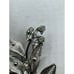 Vtg Sterling Silver Filigree Flower Brooch Pin Crystal Marquis Stones Signed CC