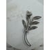 Vtg Sterling Silver Filigree Flower Brooch Pin Crystal Marquis Stones Signed CC