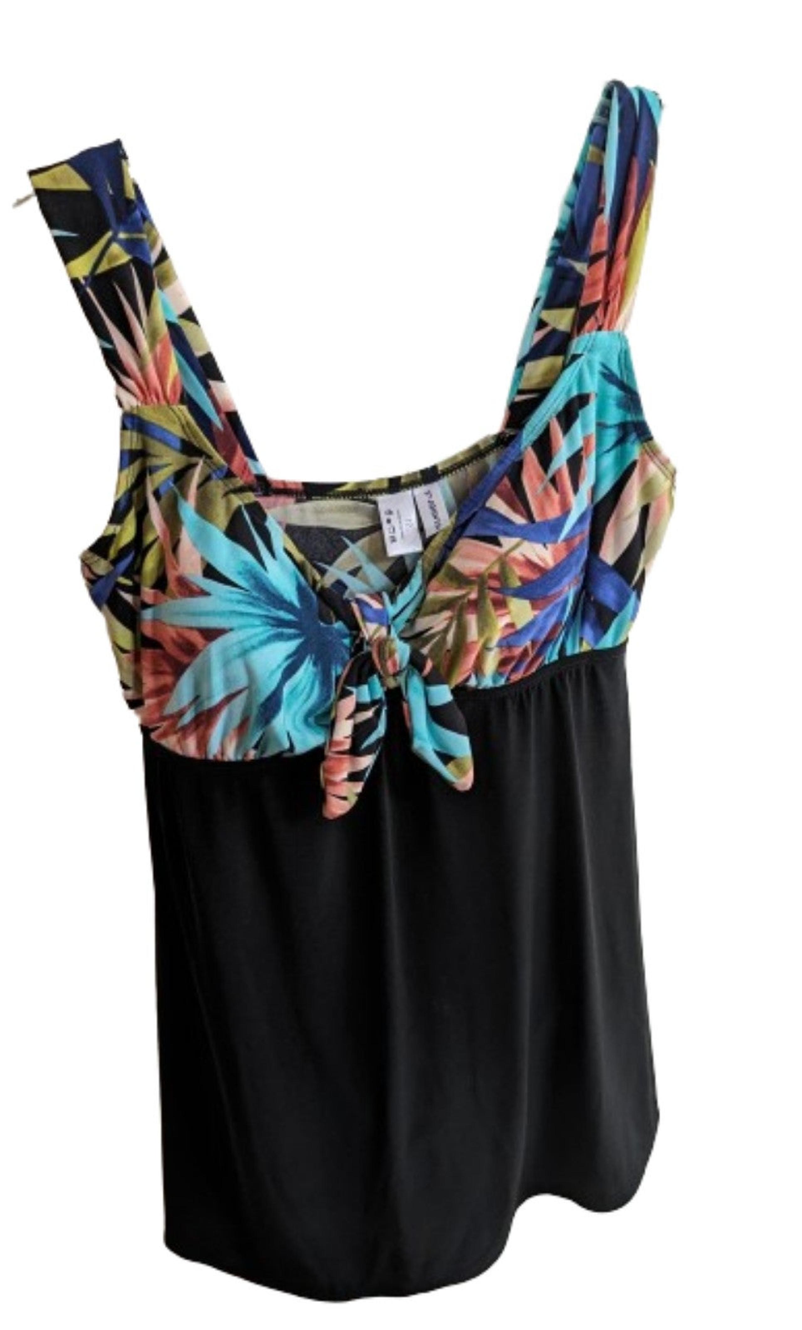 St. Johns Bay  Swim Dress Women's  Size 12 Blue Tropical &