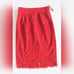J. Crew Red Lace Pencil Skirt Lined Scallop Hem Knee Length Size 4 NWT