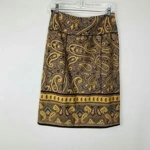 Harold’s Skirt Paisley Print Side Zip Knee Length