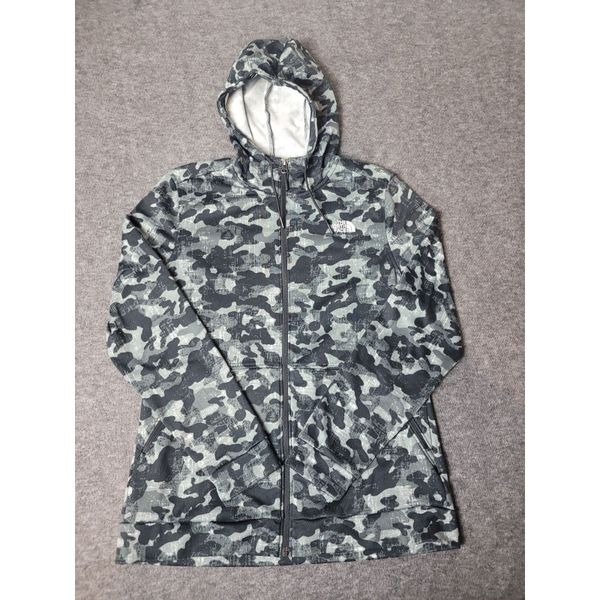 The North Face Jacket Cinder Hoodie Womens Size L Full Zip Black Camo Good Cond