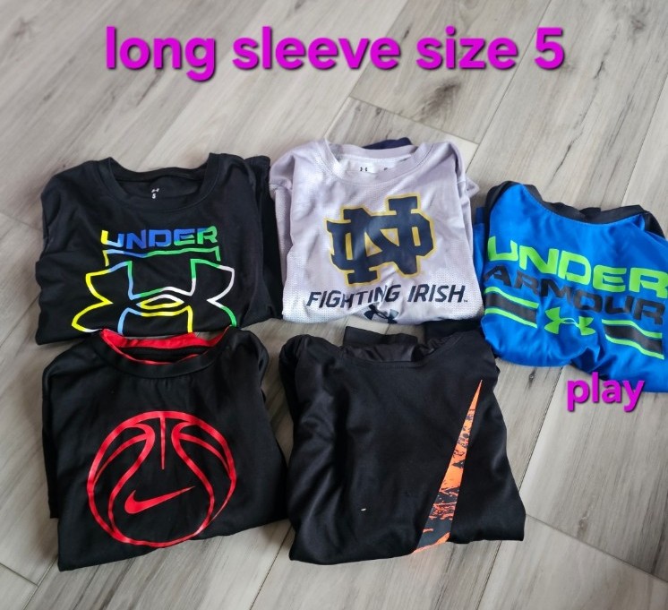 Athletic long sleeve tops size 5