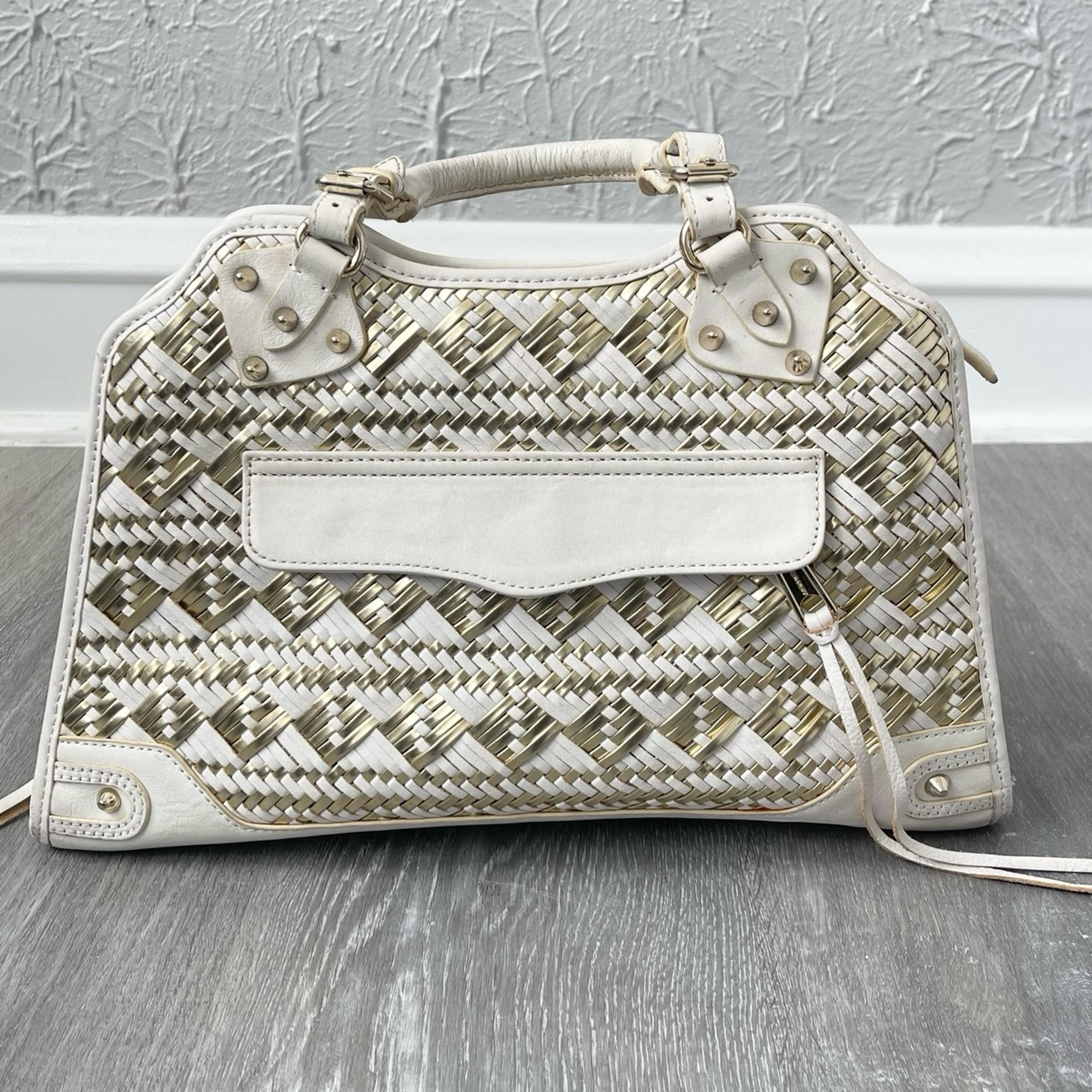 Rebecca Minkoff Desire White Gold Woven Stud Bag