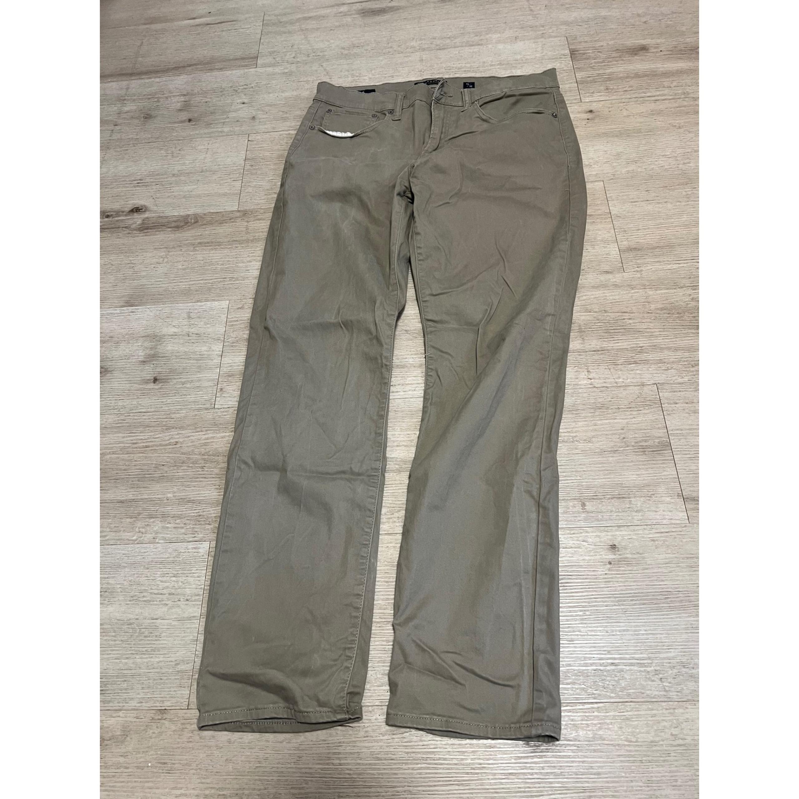 Lucky Brand 121 Slim Khaki Gray Pants Casual Everyday Stretch 34x32 Mens Golf