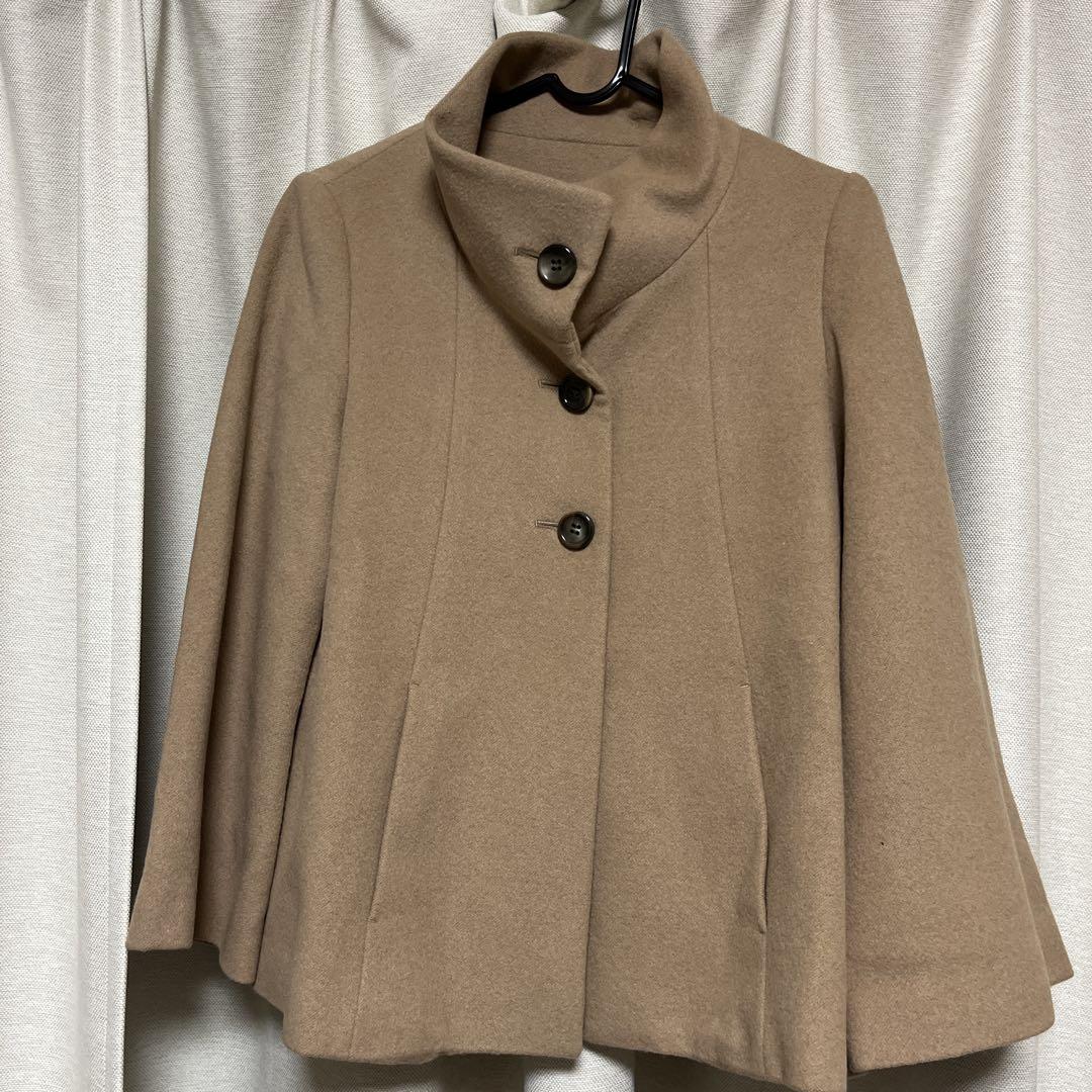 ANAYI (A brand name) 2-way Stand Collar Jacket Short Coat Angora S