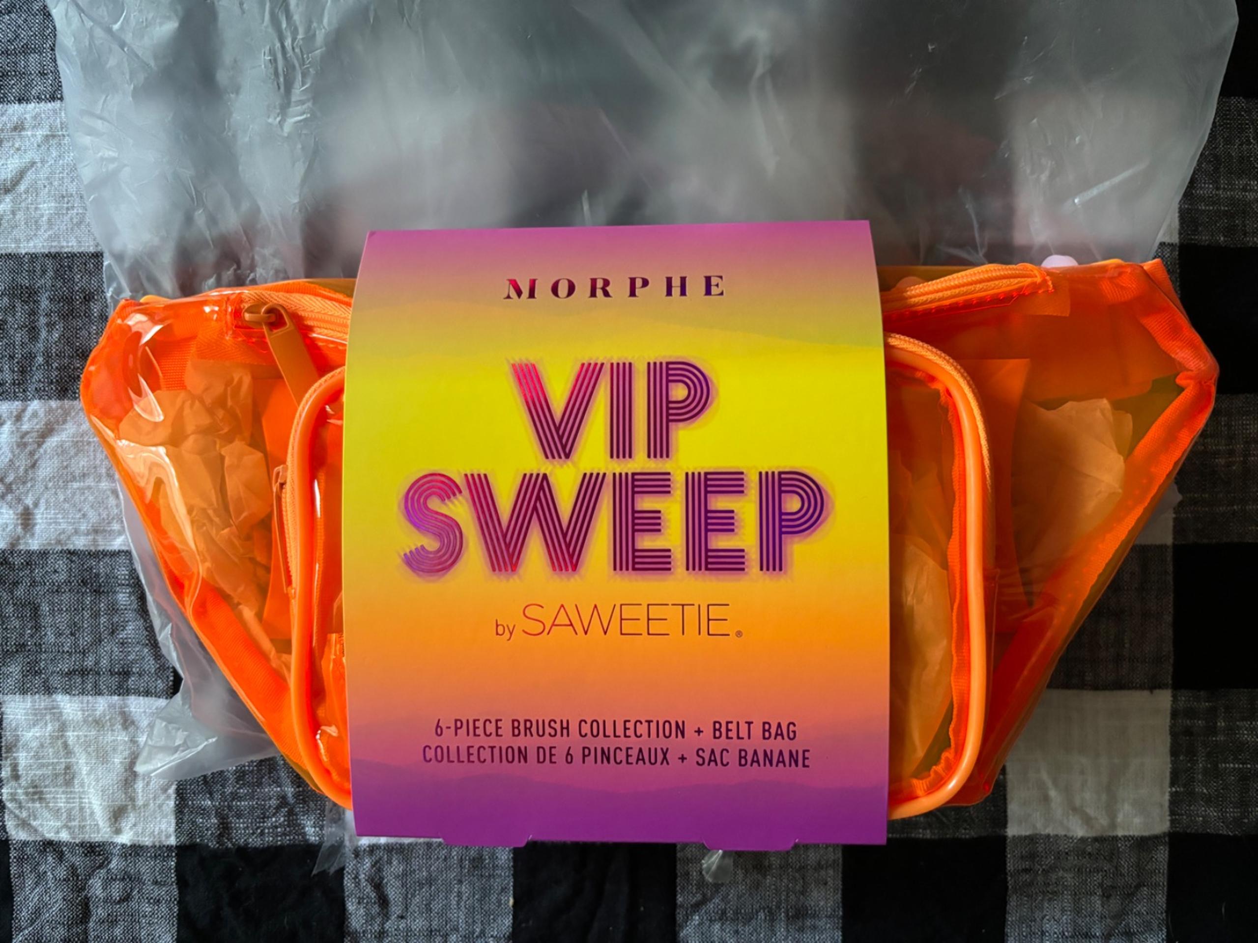 Morphe VIP Sweep By Saweetie 6 Piece Brush Collection Zip Belt Bag