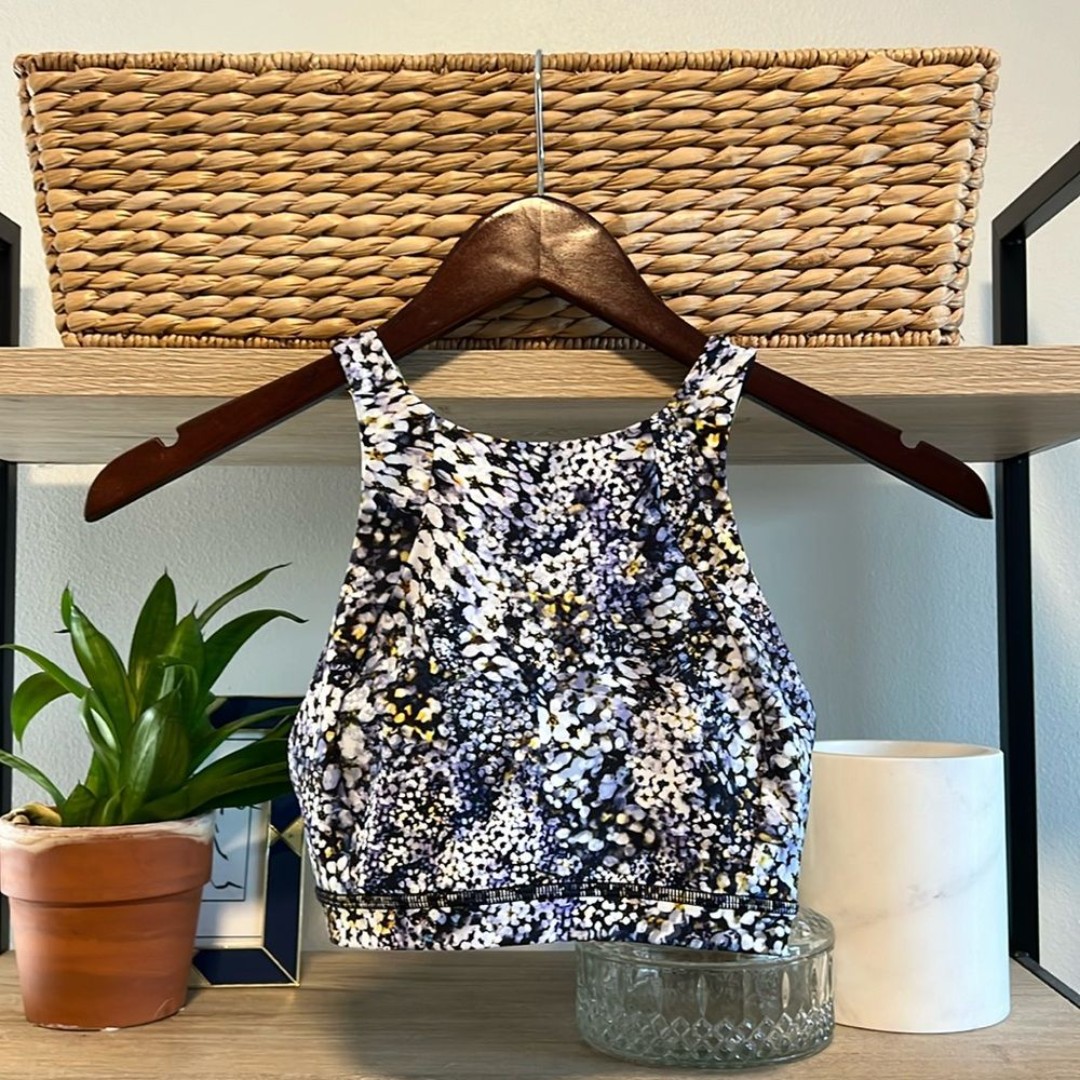 Lululemon Athletica Floral Print Halter Sports Bra, 4