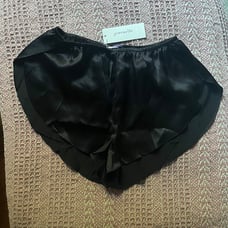 Journelle Celine Tulip Shortie black silk tap pants