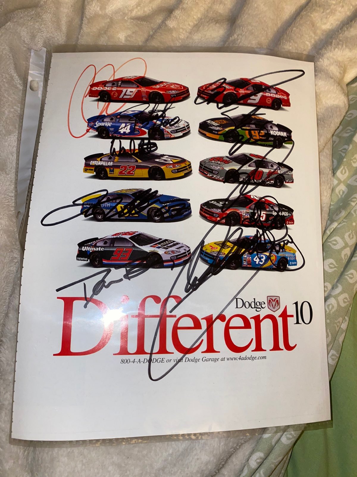 DODGE NASCAR SIGNED 10X PHOTO PAGE