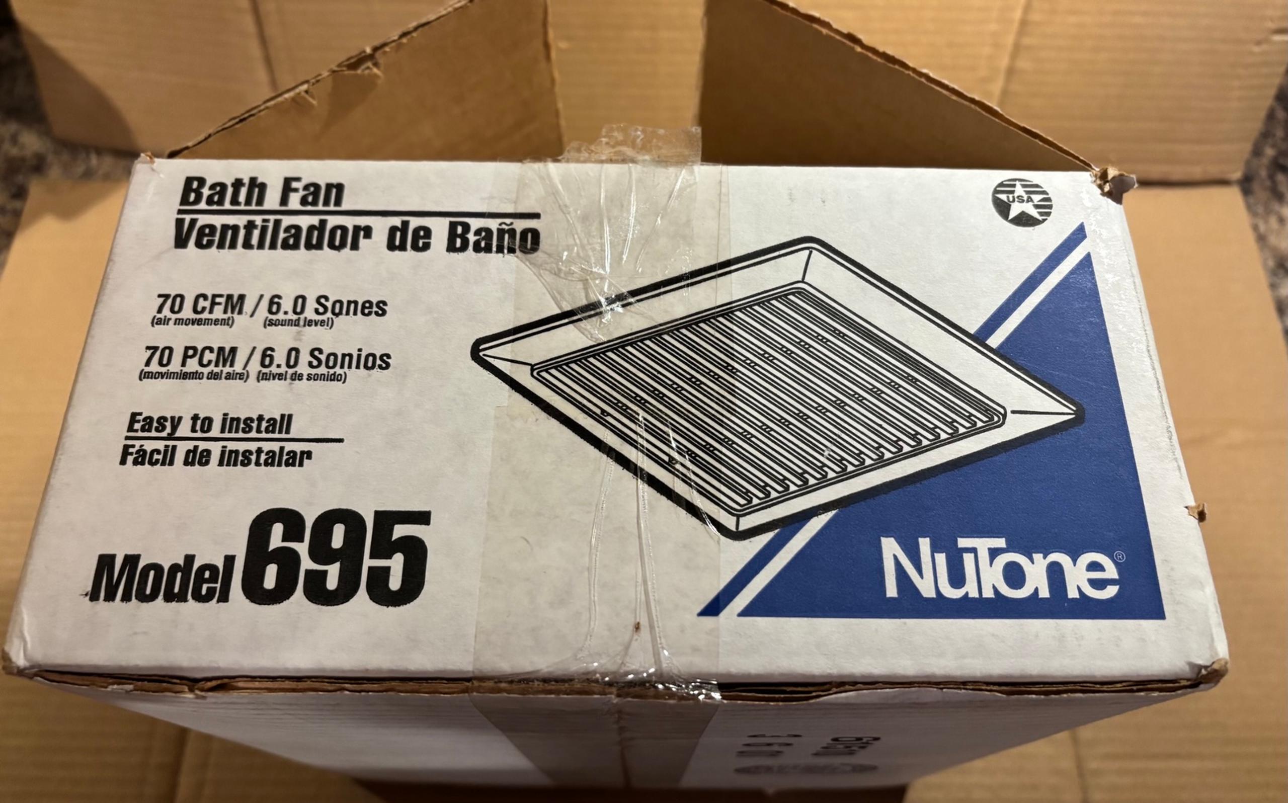 Nutone Exhaust Fan Model 695 Complete