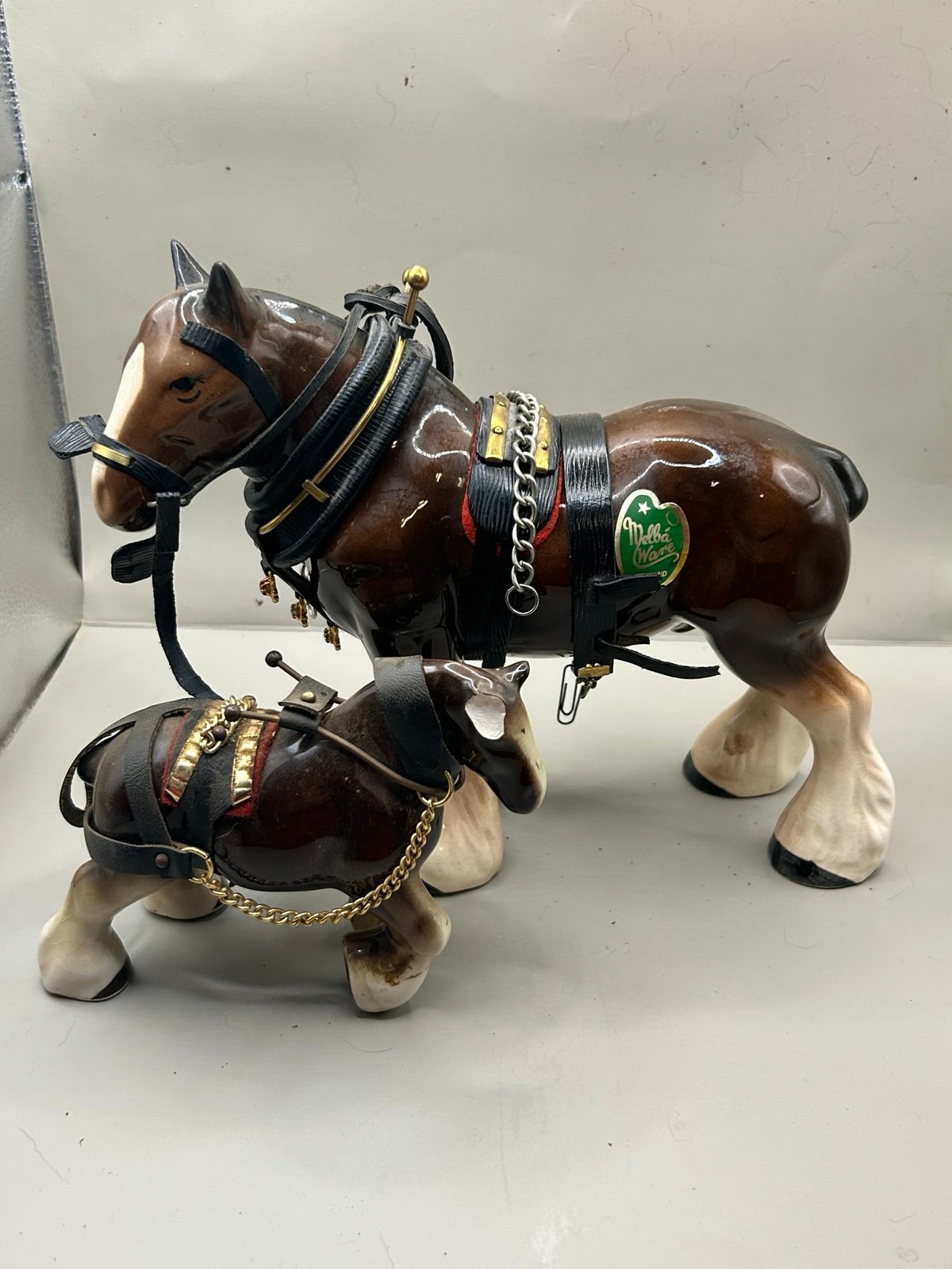 Lot of two ceramic Melba Ware draft horse