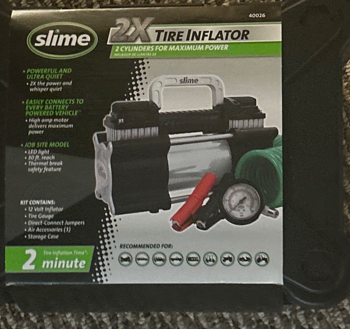 Brand new in box SLIME 2x Tire Inflator