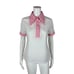 Vintage 70s Polo Shirt Women's Large Baby Pink Checkered Collar Sweet Top