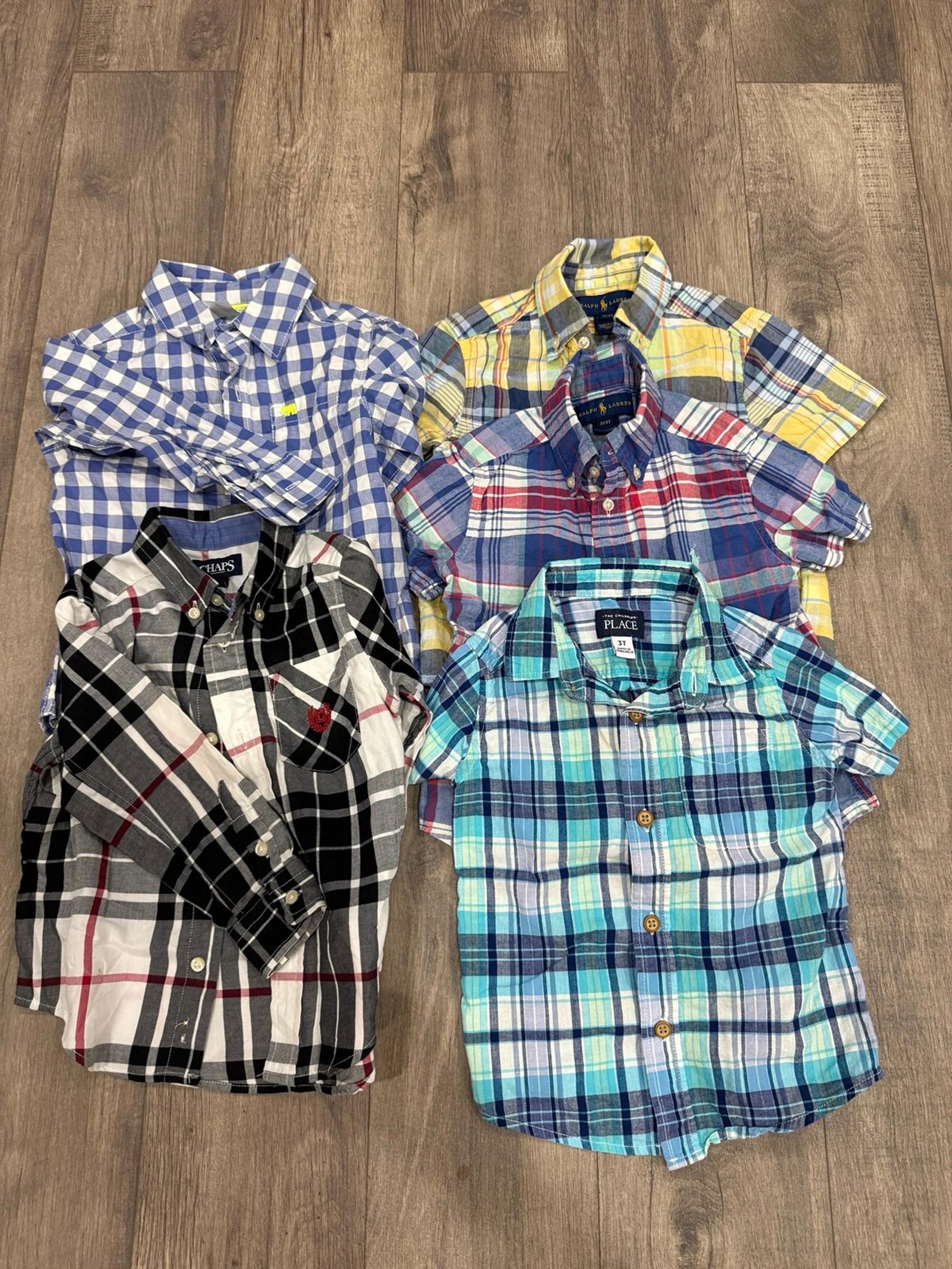 -Bundle of Five Dress Shirts All Size 3T  Ralph Lauren, Chaps,Carters,
