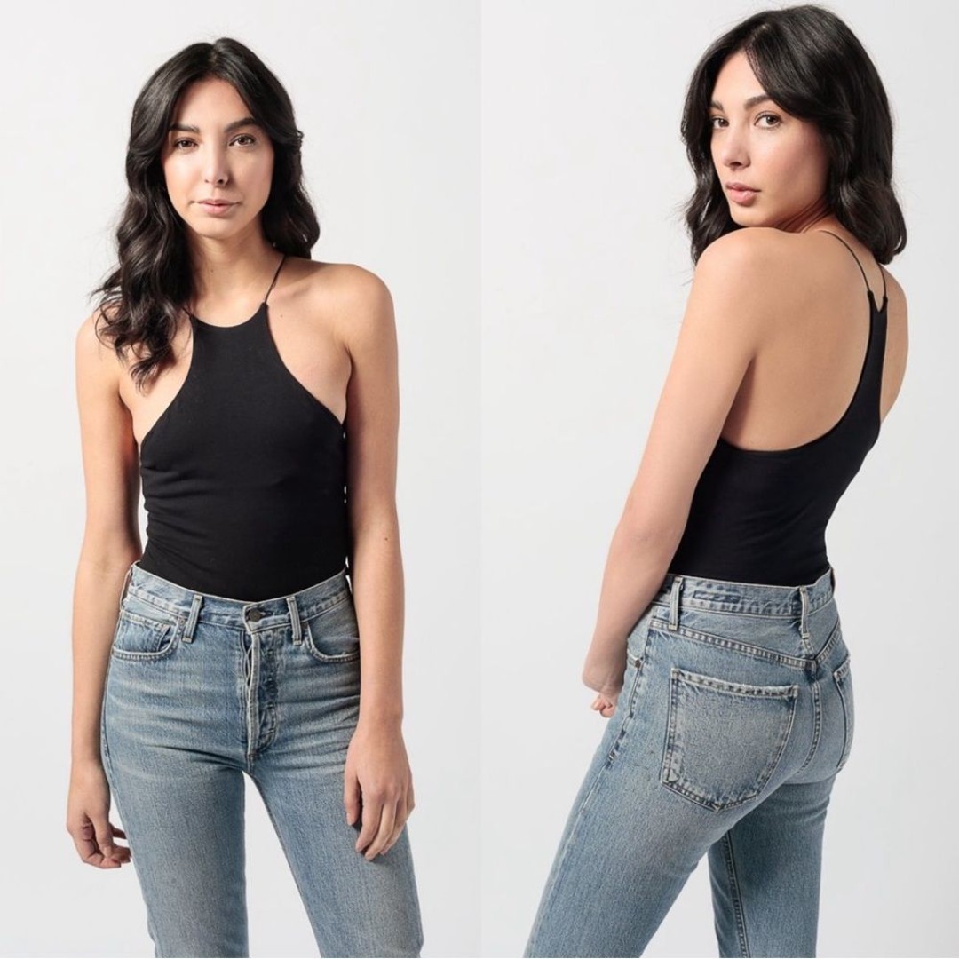 Alexander Wang T Black Compact Jersey Bodysuit Size X-Small NWT
