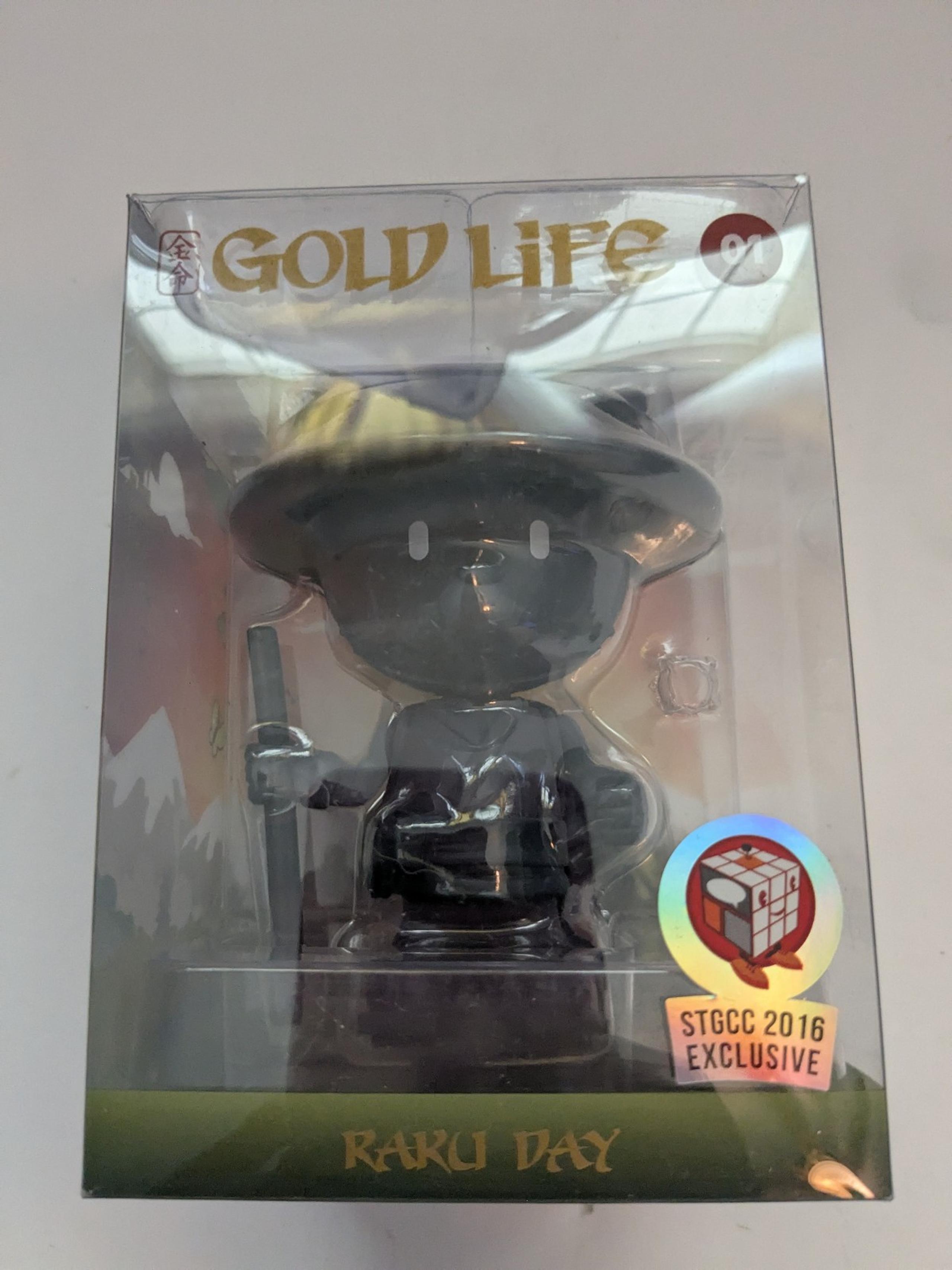 Mighty Jaxx Huck Gee Gold Life Raku Night Vinyl Figure