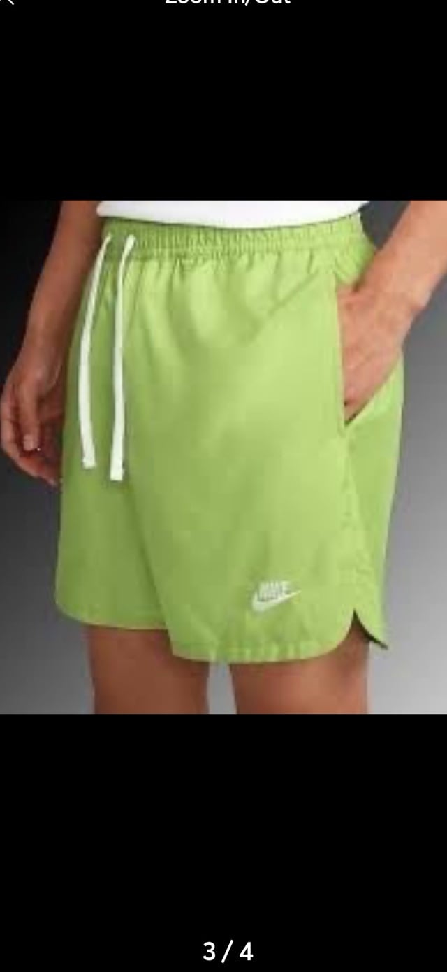 Nike mens Sportswear Sport Essentials Woven Lined Flow Shorts, Vivid Green/White