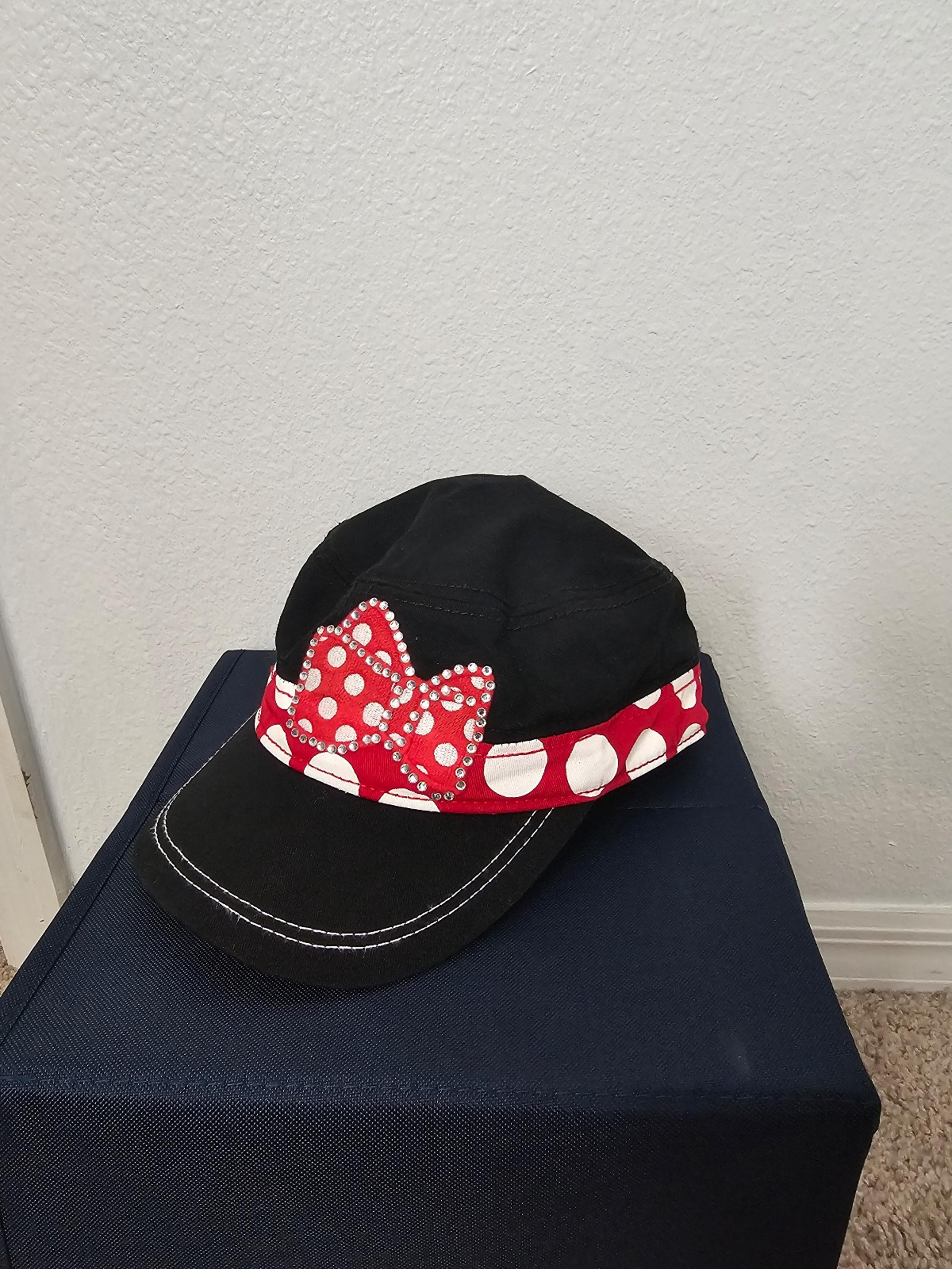 Disney Parks Minnie Mouse Women's Hat with Rhinestone bow