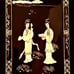 4 Large Vintage Asian Black Lacquer Mother Of Pearl Wall Art Panels