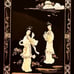 4 Large Vintage Asian Black Lacquer Mother Of Pearl Wall Art Panels
