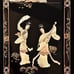 4 Large Vintage Asian Black Lacquer Mother Of Pearl Wall Art Panels