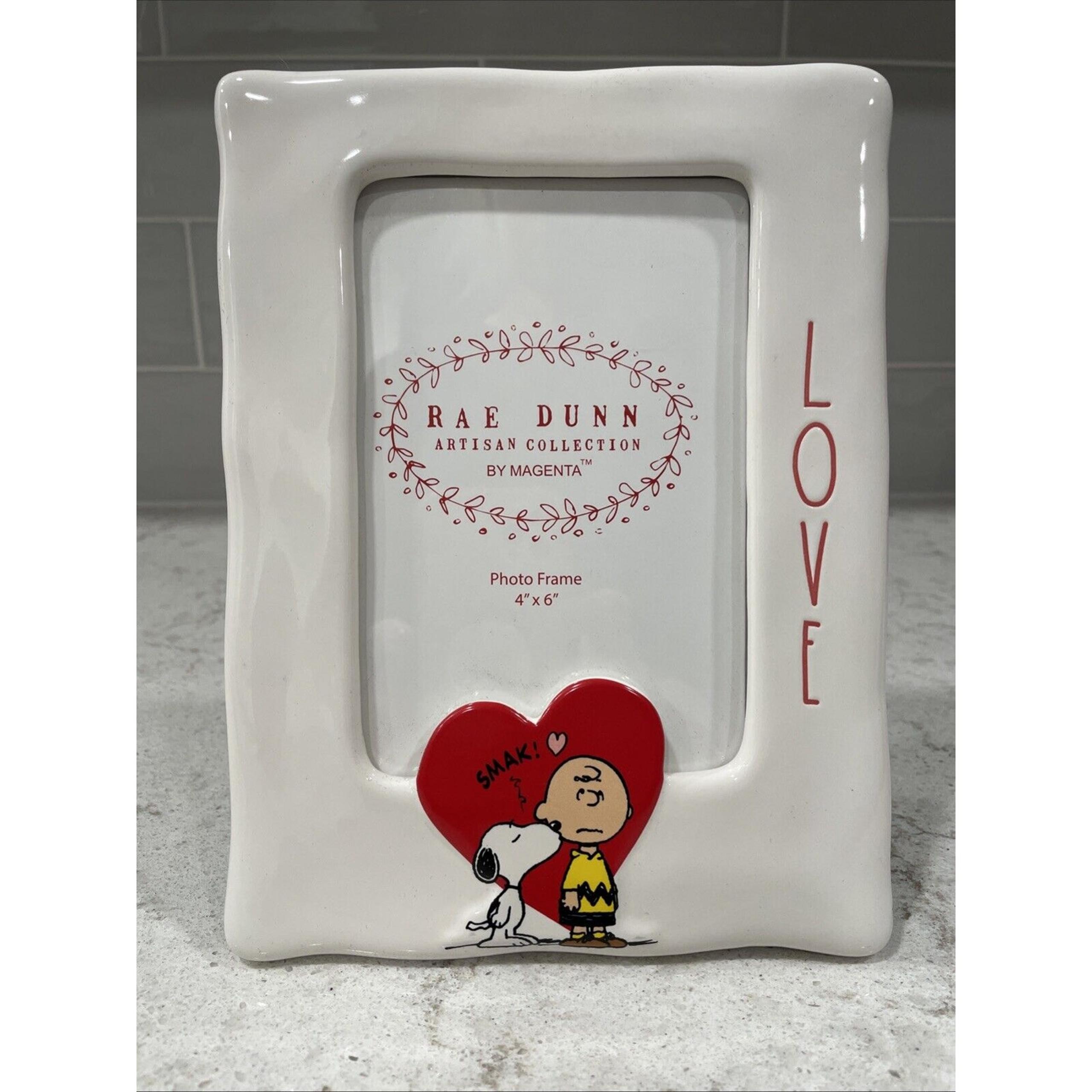 LOVE 4X6 Vertical Photo Frame Snoopy Charlie Brown Rae Dunn Peanuts Valentines