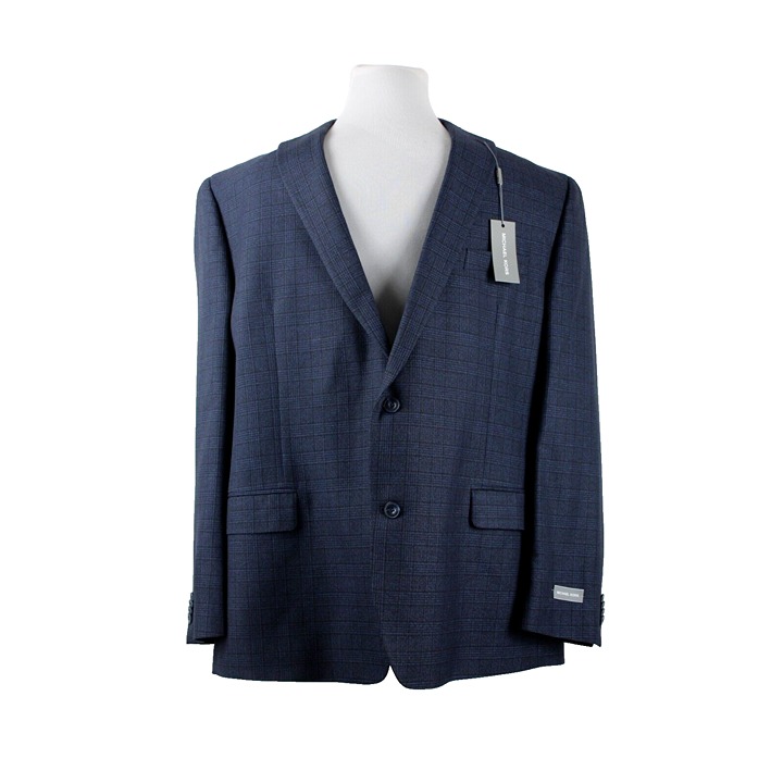 Michael Kors Men NEW 295 Kelson Sz 50 Long Navy Black Polyester Rayon Blazer