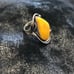 Sterling silver yellow amber ring