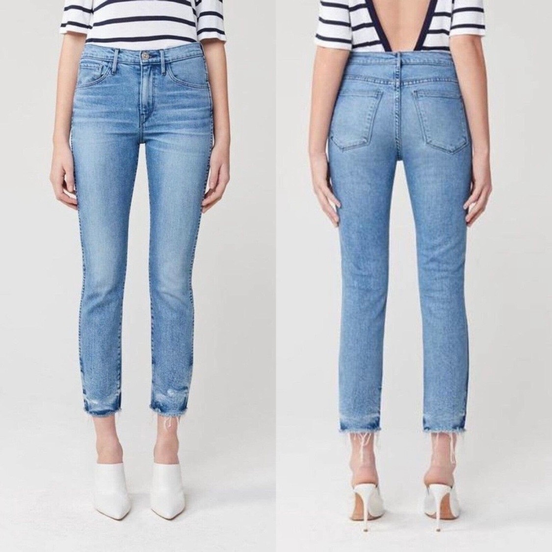 3x1 NYC Authentic Straight Mury Crop Jeans Size 31 Frayed Hem USA Quality Denim