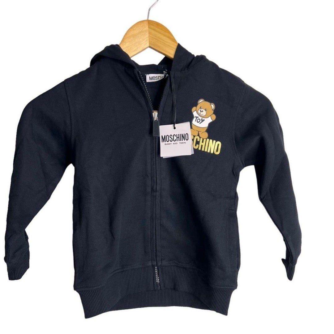New Moschino Kids Noughts & Crosses Zip Up Hoodie