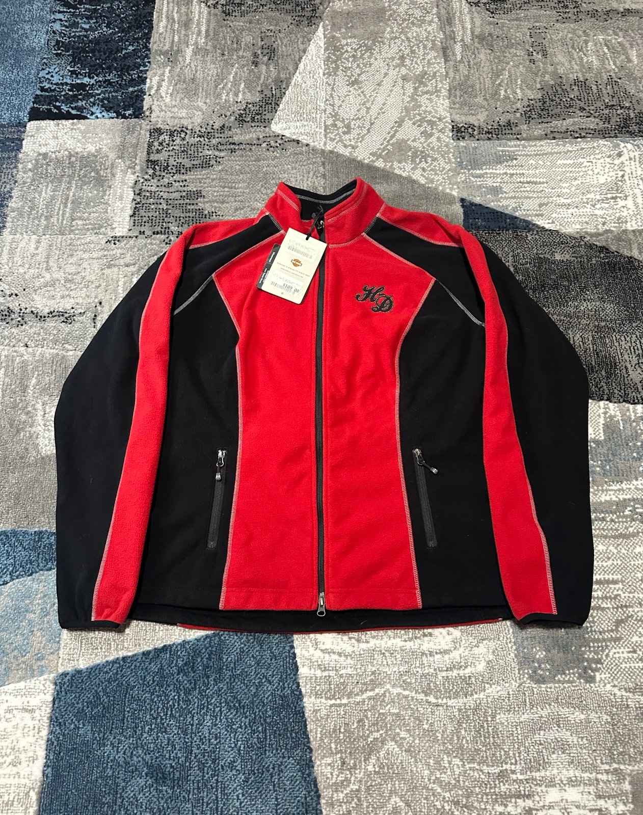 Brand New Women’s Red Harley Davidson Biker Zip Up Fleece jacket