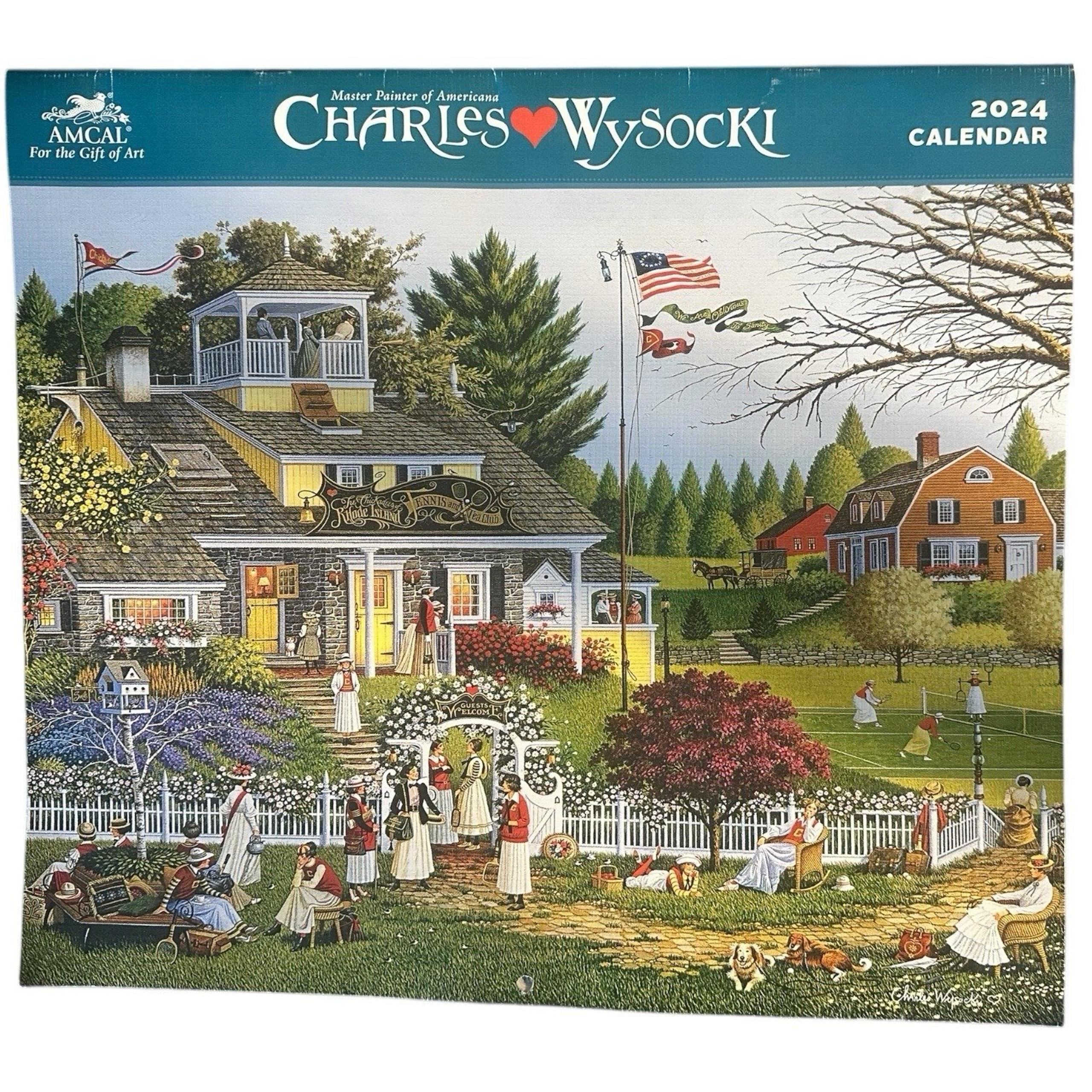 Charles WySocki Americana Art (2024) Calendar Craft Re-Purpose Up Cycle ~EUC