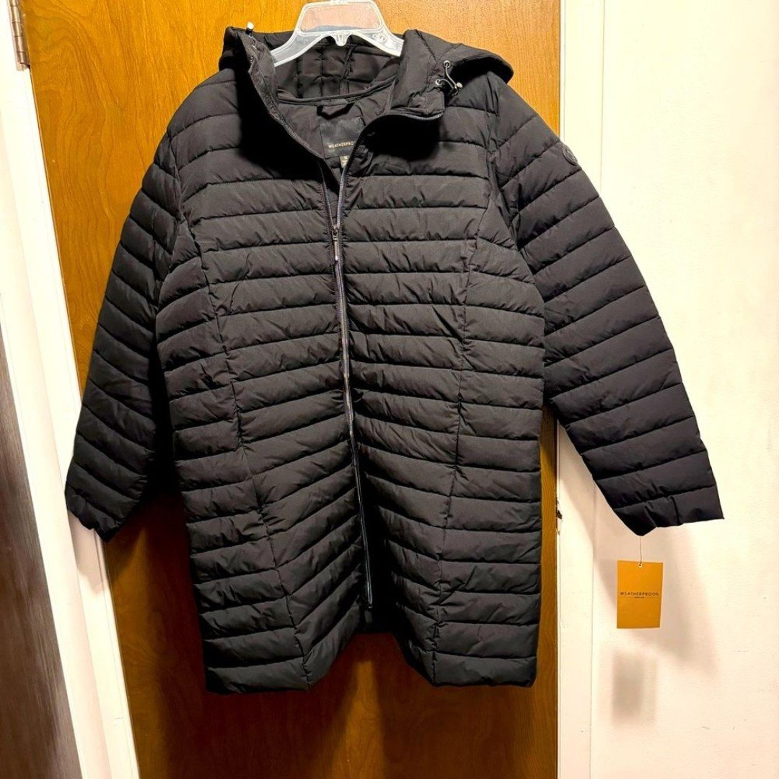 NWT Weatherproof black puffer jacket hood full zip women’s 1X winter plus
